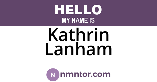 Kathrin Lanham