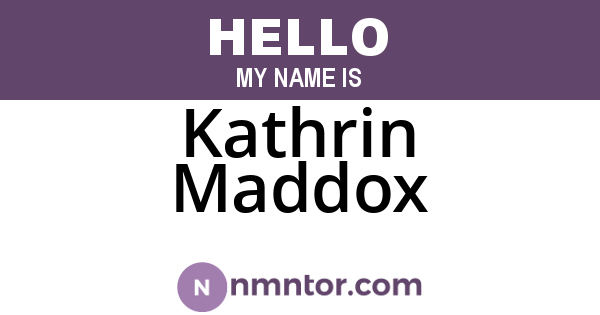 Kathrin Maddox