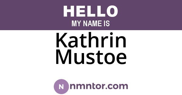 Kathrin Mustoe