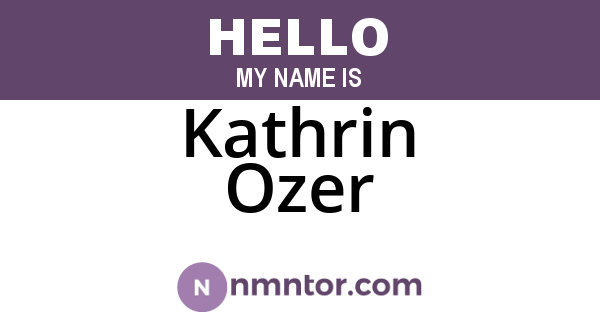 Kathrin Ozer