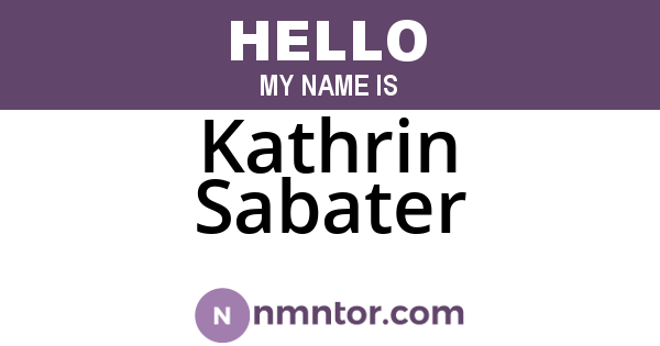 Kathrin Sabater
