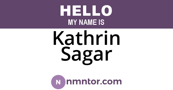 Kathrin Sagar