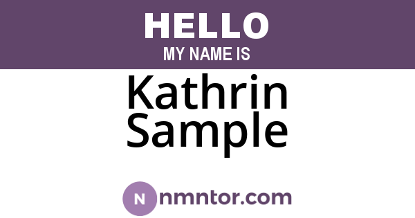 Kathrin Sample