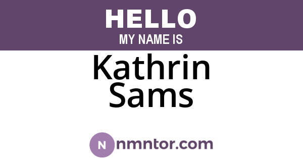 Kathrin Sams