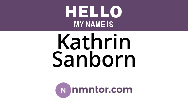 Kathrin Sanborn