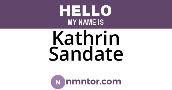 Kathrin Sandate