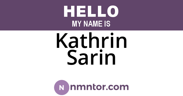 Kathrin Sarin