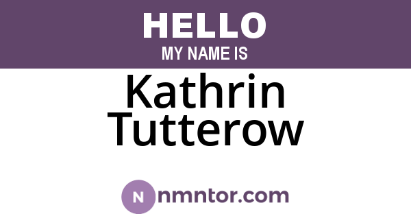 Kathrin Tutterow