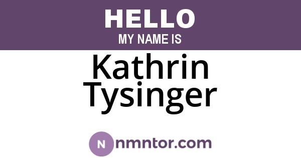 Kathrin Tysinger