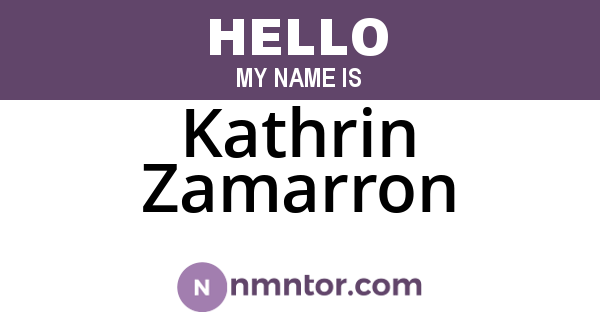 Kathrin Zamarron