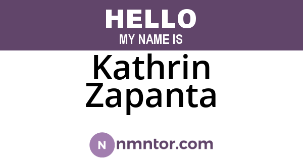 Kathrin Zapanta