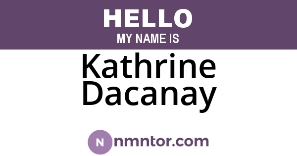 Kathrine Dacanay