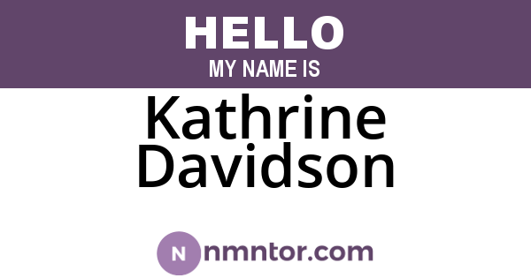 Kathrine Davidson