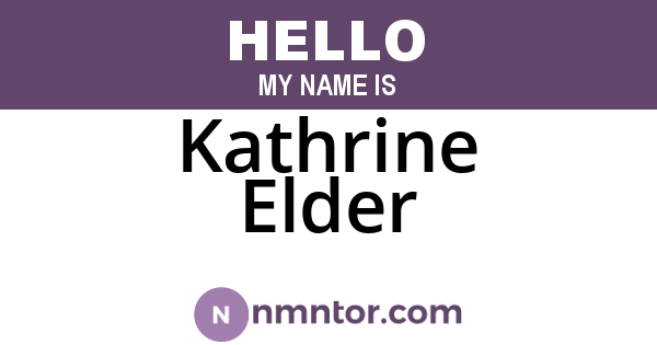 Kathrine Elder