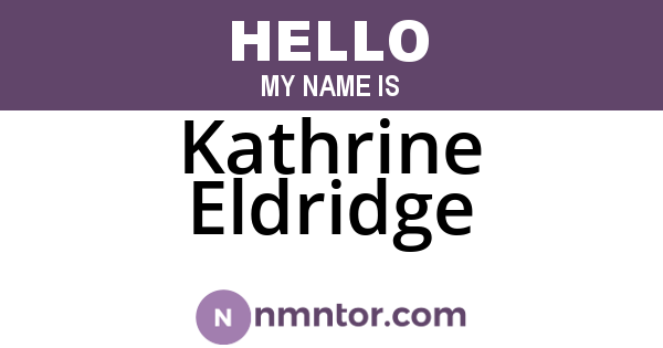 Kathrine Eldridge