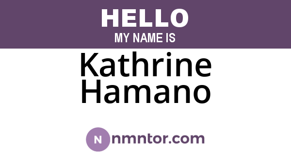 Kathrine Hamano