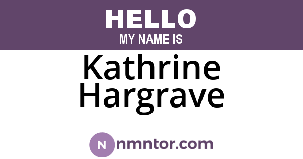 Kathrine Hargrave
