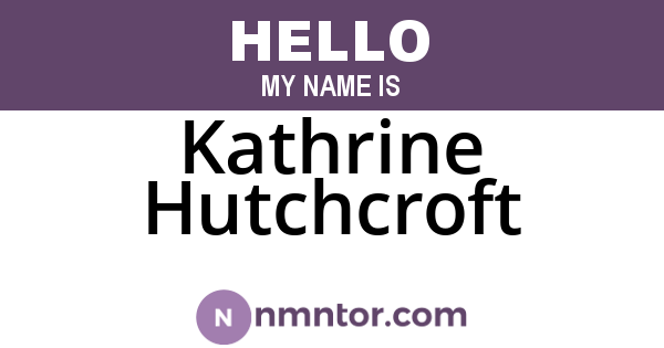 Kathrine Hutchcroft