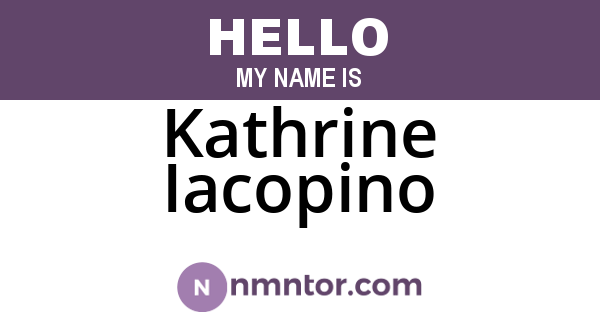 Kathrine Iacopino