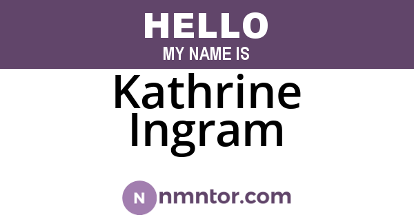 Kathrine Ingram