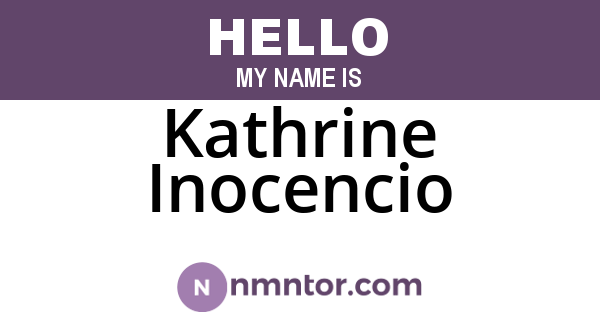 Kathrine Inocencio