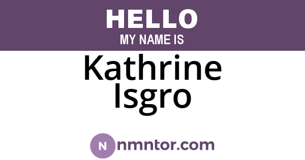 Kathrine Isgro