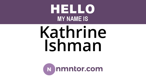 Kathrine Ishman
