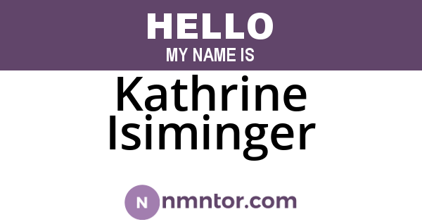 Kathrine Isiminger