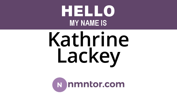 Kathrine Lackey