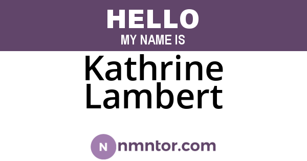 Kathrine Lambert