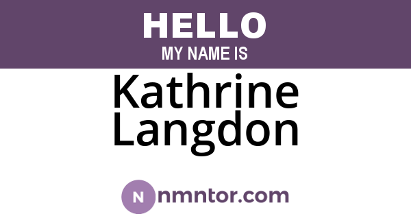 Kathrine Langdon