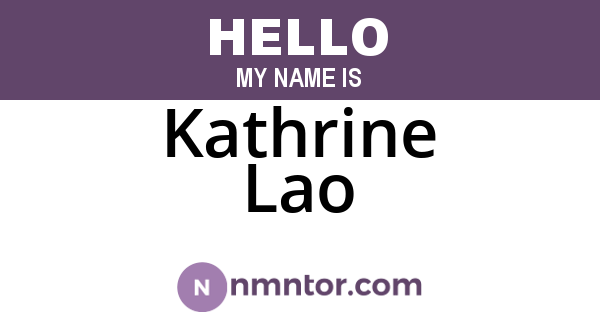 Kathrine Lao