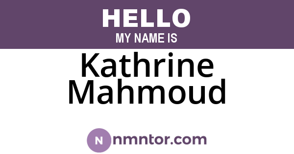 Kathrine Mahmoud