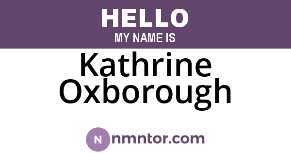 Kathrine Oxborough