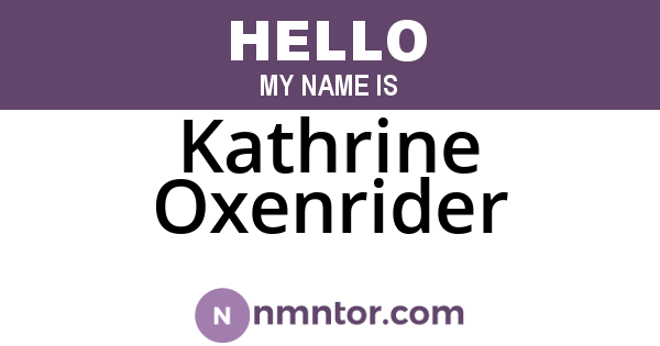 Kathrine Oxenrider