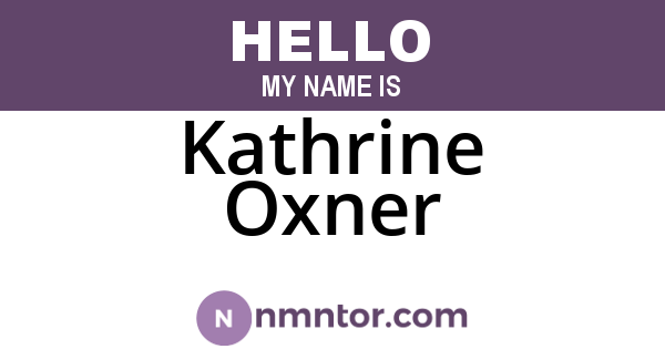 Kathrine Oxner