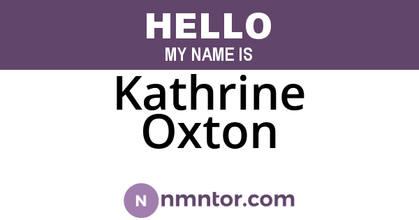 Kathrine Oxton