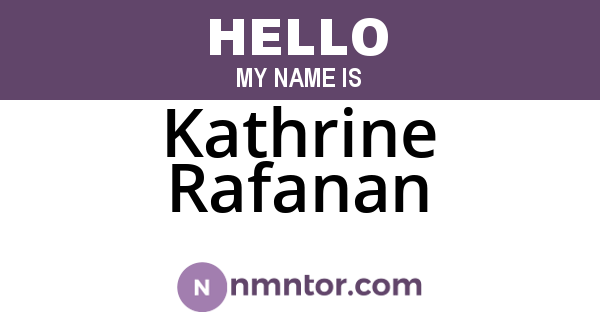 Kathrine Rafanan