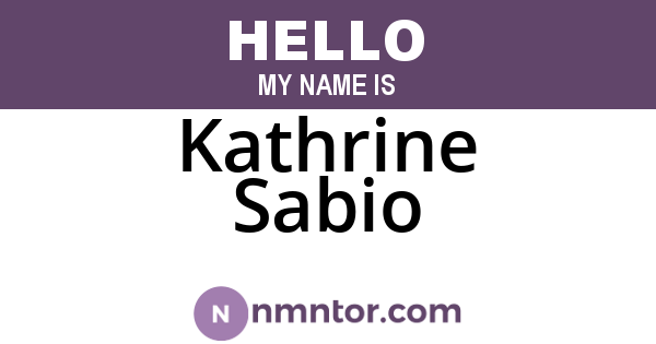 Kathrine Sabio