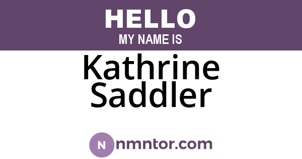 Kathrine Saddler