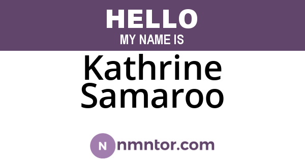 Kathrine Samaroo