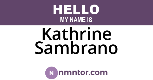 Kathrine Sambrano