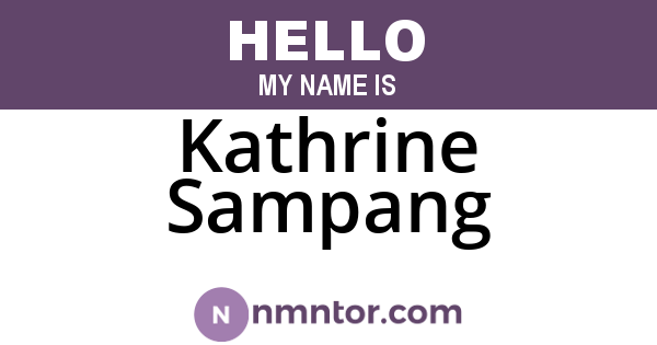 Kathrine Sampang