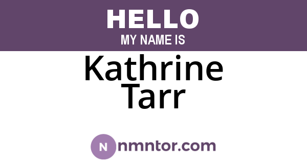 Kathrine Tarr