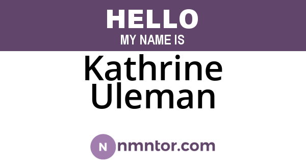 Kathrine Uleman