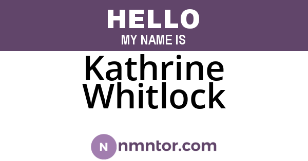 Kathrine Whitlock