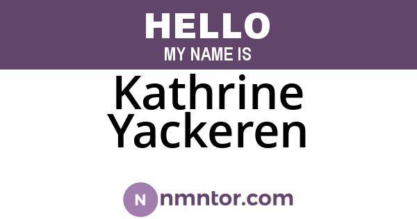 Kathrine Yackeren