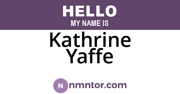 Kathrine Yaffe