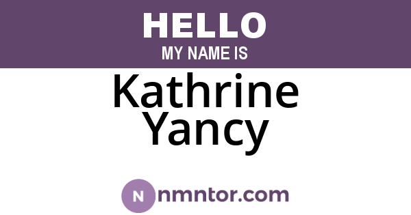 Kathrine Yancy