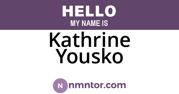Kathrine Yousko
